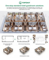 Ensemble de mobilier de chambre d'hôtel TOPOHUT en bois de noyer et cuir pour la rénovation d'hôtels d'affaires de type boutique, projet FF&E en gros