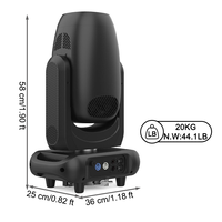 Igracelite 380W Beam Spot Wash 3-en-1 CMY Moving Head Light 382 LED Projecteur de Scène avec Zoom Prisme DMX512 pour Concert