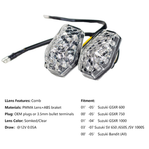 Feu clignotant LED en forme de nid d'abeille pour <span class=keywords><strong>Suzuki</strong></span> GSXR SV <span class=keywords><strong>650</strong></span> Bandit 2000-2007 - Product Image 2