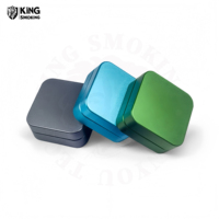 Premium 55mm 2 pièces métal carré broyeur d'herbes Logo gratuit manuel tabac épice aluminium broyeur d'herbes pour fumer accessoires