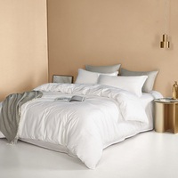 100% coton drap de lit blanc drap de lit ensemble reine King Size 200 fils compte hôtel taille en gros drap de lit housse de couette