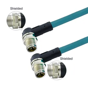 Rigoal personalizado X-Code M12 Cable conector impermeable redondo hembra 3/4/5/8/12 pines conectores