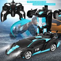 Mobil transformasi 1:18, mobil akrobat Robot Rc 2.4g listrik Remote Control 4wd Off Road Drift 360 derajat putaran hadiah untuk mainan anak-anak
