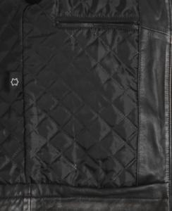 Chaqueta de Hombre Personalizada 100% Cuero Nappa Negro Vintage Genuino con Detalles de Correa Naranja, Acabado Suave, Cremallera YKK, Marca Privada - Product Image 5