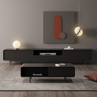 Meubles de salon en gros à finition très brillante : Meuble TV, console multimédia en bois, ensemble meuble TV et table basse, unité murale TV
