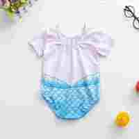 Trajes de Baño Personalizados en Diferentes Tallas y Estilos, Traje de Baño de una Pieza con Mangas Abullonadas para Niñas, Traje de Baño Transpirable para Bebés y Niños Pequeños