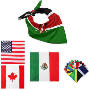 Brazil Haiti Flag Bandana Wholesale Country Flag Cotton 55*55cm Square Kerchief Head Full Printed Guyana Saint Lucia