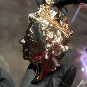 Ciondolo Hiphop Mossanite ghiacciato da uomo 3D ciondolo doppio lato 925 argento personalizzato Moissanite - Product Image 3