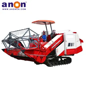 Anon Harvester Machine Mini Rijst Maaidorser Crawler Rubber Machine Rijst Maaidorser