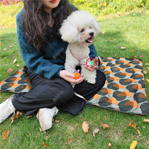 Pet Travel Sleeping Mat Geometric Print Rectangle Dog Car Seat Cushion Outdoor Camping Pad Fabric <b>Hand</b> <b>Wash</b> - Product Image 3