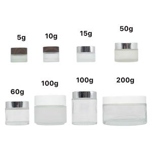 紫外线独特迷你身体护肤定制透明磨砂化妆霜豪华化妆品玻璃罐化妆品玻璃包装罐 - Product Image 3