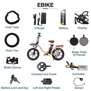 Bicicleta Eléctrica Plegable Urbana para Adultos, Motor sin Escobillas de 250W, Batería de 48V, 70-150km de Autonomía, Neumáticos Gruesos de 20" y 3.0" - Product Image 6