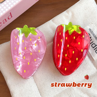 Pince à cheveux personnalisable en PVC, motif fraise créative et mignonne, rose et rouge, idéale pour les femmes