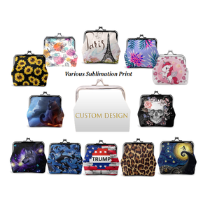 Sublimation Print Kiss Lock Custom Vintage Squeeze Kids Student Coin <strong>Purses</strong> <strong>with</strong> <strong>Zip</strong> - Product Image 4