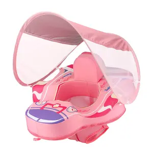 Swimbobo Pink Children Swim Underarm Ring Kids Inflatable Child Seat Floating With Canopy Non-inflatable Baby Swimming Float