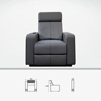 Fauteuil inclinable électrique moderne en cuir à trois places avec appui-tête matelassé multifonctionnel en bois pour cinéma maison, pour les acheteurs en gros