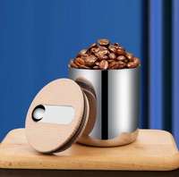 Boîte à thé, récipient de stockage pour thé en vrac, cuillère, conteneur à grains de café en acier inoxydable, ensemble de bocaux alimentaires hermétiques 1L, portable, sans BPA