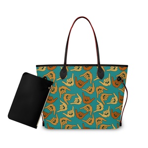 Borsa a Spalla Personalizzata con Stampa del Segno Shaka, Borsa Grande in PU per Donna con Borsa Piccola Inclusa, Moda - Product Image 2