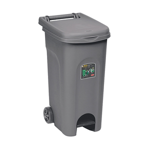 Contenedor de Basura Urbano Ecológico de 80L con Pedal, Color Gris - Product Image 1