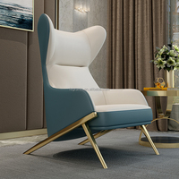 Canapé en cuir de style italien moderne et simple, fauteuil de luxe pour salon, fauteuil de détente à dossier haut, mobilier de bureau à domicile