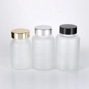 Cápsula de suplemento de píldora esmerilada transparente de boca ancha de 200ml, botella de vidrio, contenedor de tableta, botella de suplemento - Product Image 4