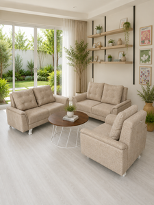 Refined Vega Two Seat Square Lounge Seating Arrangement with Custom Eco-Friendly Fabric for Living Room & Hotel - Product Image 2