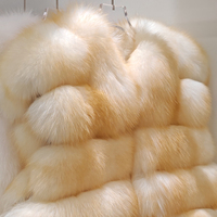 Gilet en fourrure épaisse et chaude pour l'hiver, col en V, décontracté, élégant, sans manches, en fourrure de renard naturelle pour femme