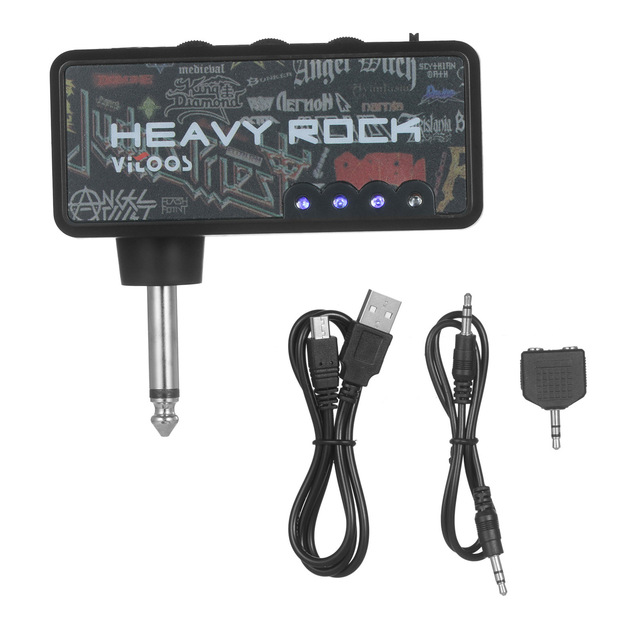 Factory Wholesale Electric Guitar Mini Headphone Amplifier with USB Audio Cable and Adapter