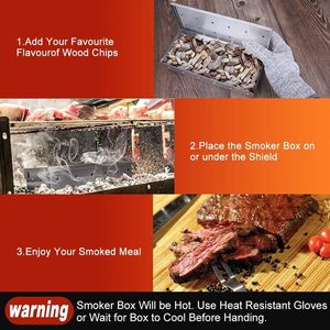 Caja Ahumadora de Acero Inoxidable Premium y Duradera para Asar a la Parrilla al Aire Libre con Virutas de Madera - Product Image 3