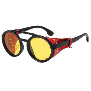 Punk <b>Round</b> <b>Sunglasses</b> Full Rim UV400 Protection Unisex Adult Sun Glasses - Product Image 5