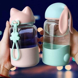 Estudante portátil bonito copo de vidro resistente ao calor de pequena capacidade garrafa de vidro para água - Product Image 2