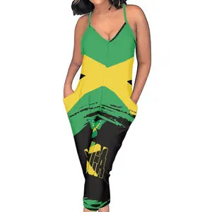 סיטונאי ג 'מייקה דגל הדפסת נשים של בגדי סרבלי נשים של ספורט כושר מותאם אישית לוגו מזדמן נשים בתוספת גודל Romper גבירותיי
