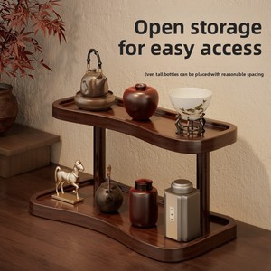 Espositore per Tazze in Bambù a Doppio Livello, Organizzatore da Scrivania per Tazze d'Acqua e Caffè, Scaffale Porta Tazze - Product Image 4