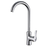 Robinet mélangeur de lavabo Repoll moderne en cuivre finition chrome avec design à 1 poignée à poser sur le comptoir pour salle de bain et cuisine