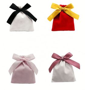 Sac à cordon en satin de soie luxueux avec logo personnalisé pour bijoux, perruques, vêtements, chaussures, emballage - Product Image 6