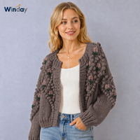 WINDAY Damen Strickjacke Tricot Pour Femmes Britische Strickwaren Damen Gestrickter Pullover Langarm Weich Großhandel Maßanfertigung