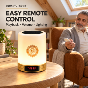 EQUANTU SQ122 Haut-parleur Coran intelligent avec commande par application, veilleuse et horloge numérique, cadeau du Ramadan - Product Image 5