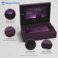 Superlieur - Brochure vidéo personnalisée avec logo - Écran LCD IPS 7 pouces - Boîte cadeau magnétique - Cadeau d'entreprise - Cadeau d'anniversaire d'entreprise