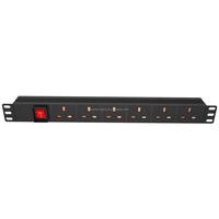 PDU (Power Distribution Unit) 1U 19 Pollici (Quadro di Distribuzione) Modulare a 6 Vie 10A IP20 con Opzioni Spina UK per Armadio di Rete Data Center