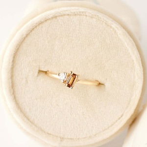 <span class=keywords><strong>Bague</strong></span> Lyburchi en argent sterling 925 plaqué <span class=keywords><strong>or</strong></span> 14K/18K avec zircon rond brillant, couleur personnalisée, <span class=keywords><strong>saphir</strong></span> CZ pour femmes - Product Image 5