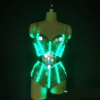 Costume LED Cosplay Futuristic Light Up Clothing Women Luminous Show Party Dance Rave Outfit Robot Gogo Dancer Fancy Wear