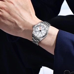 Montre automatique mécanique de luxe pour homme ROLLSTIMI RT-7911 NH34 GMT, diamètre 39 mm, saphir, acier inoxydable 316L, Reloj Hombre - Product Image 1