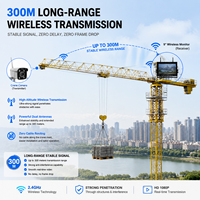 Kit de surveillance de sécurité HD 9 pouces AHD avec caméra frontale sans fil à zoom optique 30x et commande au pied pour grue de chantier