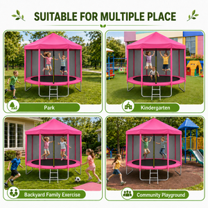 <span class=keywords><strong>Trampoline</strong></span> d'extérieur rose personnalisé avec logo, <span class=keywords><strong>8</strong></span>-15 pieds, avec <span class=keywords><strong>filet</strong></span> de sécurité et tente, capacité de charge de 550 kg, <span class=keywords><strong>trampoline</strong></span> de jardin - Product Image 5