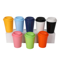 Haute qualité 12oz350ml Double paroi Pp plastique réutilisable tasse à café blanc Sublimation gobelet avec couvercle tasse de voyage