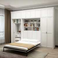 Maßgefertigtes Integriertes Murphy-Bett mit Kleiderschrank Platzsparendes Wandklappbett für Kleine Wohnungen Verstecktes Bett Schminktisch für Wohnzimmer