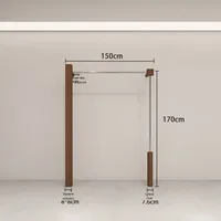 Présentoir de magasin de vêtements pour femmes et enfants Étagère murale en noyer Étagère en acier inoxydable sur pied