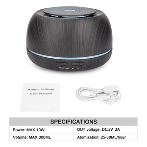 Humidificateur d'air portable 300ml USB Cool Mist avec veilleuse <span class=keywords><strong>Mini</strong></span> diffuseur d'huile essentielle d'aromathérapie pour la conception en bois de voiture à la maison - Product Image 5