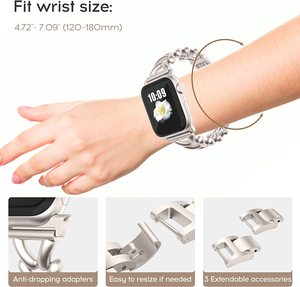 ดรอปชิปรูปแปดสายโลหะสำหรับ iWatch Series ultra 8 7 6 SE <span class=keywords><strong>5</strong></span>สายสแตนเลสสำหรับ <span class=keywords><strong>applewatch</strong></span> band 41มม. 45มม. 49ม. - Product Image 4
