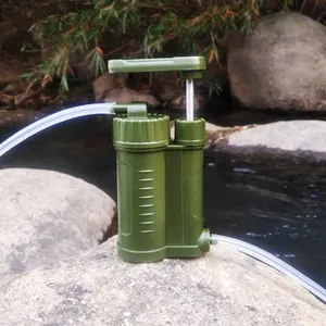 Bron Fabriek Draagbare Outdoor Nood Gereedschap Survival Gear Plastic Waterzuiveraar Pomp Outdoor Waterfilter